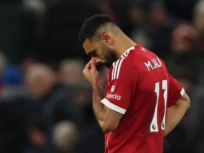 حسرة نجم ليفربول محمد صلاح خلال مباراة نوتنغهام فورست في الدوري الإنجليزي الممتاز - 22 نوفمبر 2025 - Reuters