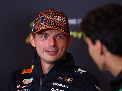 ماكس فرشتابن سائق ريد بول في المؤتمر الصحفي الخاص بجائزة هولندا الكبرى لفورمولا 1 - 28 أغسطس 2025 - Reuters