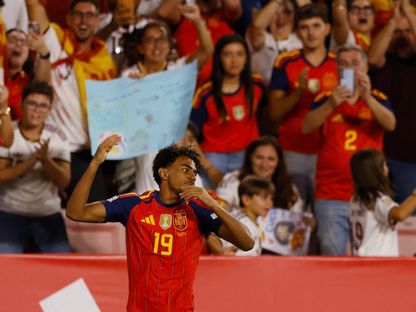 لامين يامال يحتفل بالهدف الأول مع إسبانيا ضد كرواتيا - 29 سبتمبر 2026 - Reuters