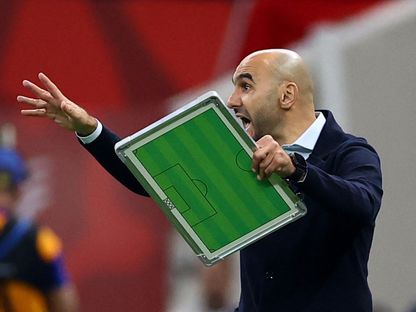 وليد الركراكي مدرب المنتخب المغربي خلال مواجهة الكاميرون في ربع نهائي كأس أمم إفريقيا 2025 - 10 يناير 2026 - Reuters