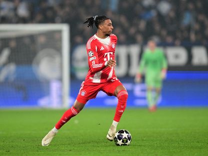 مايكل أوليس لاعب بايرن ميونيخ خلال المواجهة أمام أتالانتا في ذهاب ثمن نهائي دوري أبطال أوروبا - 10 مارس 2026 - Reuters