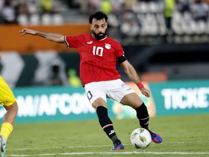 محمد صلاح خلال مباراة بين مصر وموزمبيق في كأس أمم إفريقيا - 14 يناير 2024 - Reuters
