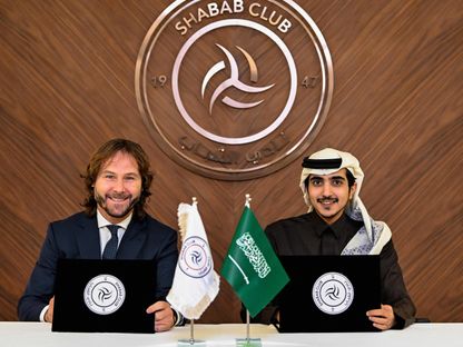 بافل نيدفيد خلال الإعلان عن تعيينه مديراً رياضياً لنادي الشباب - 8 يناير 2025 - X/@AlShababSaudiFC