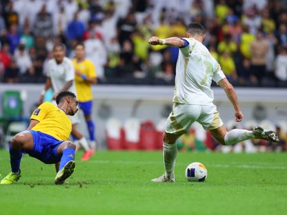 رونالدو قائد النصر يسجل هدفاً أمام الغرافة القطري بدوري أبطال آسيا للنخبة - 25 نوفمبر 2024 - X/@AlNassrFC