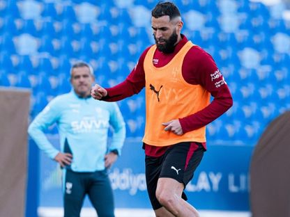 كريم بنزيما يخوض أول مران مع الهلال - 3 فبراير 2026 - X/@Alhilal_FC