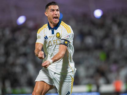 كريستيانو رونالدو بعد تسجيله هدفاً للنصر في مرمى الشباب بالدوري السعودي - 7 مايو 2026 - X/@AlNassrFC