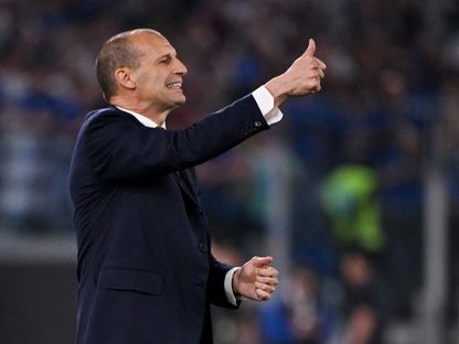 ماسيميليانو أليغري مدرب يوفنتوس في مباراة أتالانتا بنهائي كأس إيطاليا - 15 مايو 2025 - Reuters