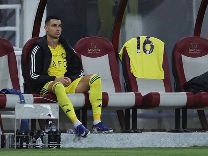 كريستيانو رونالدو بعد استبداله خلال مباراة بين النصر والنجمة – 25 فبراير 2026 - REUTERS