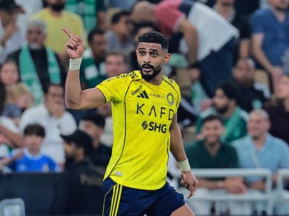 عبد الإله العمري لاعب النصر في مباراة الأهلي بالدوري السعودي - 2 يناير 2026 - Reuters