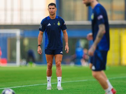 كريستيانو رونالدو نجم النصر في حصة تدريبية عشية مواجهة الفتح بدوري روشن السعودي - 25 مايو 2025 - X/@AlNassrFC