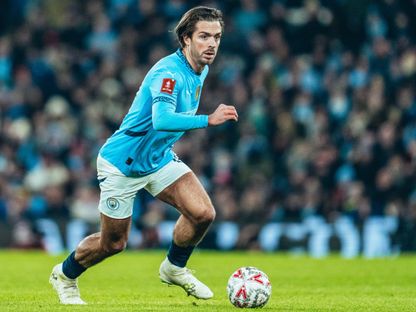 جاك غريليش لاعب مانشستر سيتي الإنجليزي - 14 فبراير 2025 - X/ManCity