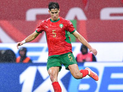 نايف أكرد خلال مباراة بين المغرب وجزر القمر في كأس أمم إفريقيا - 21 ديسمبر 2025 - X/@EnMaroc