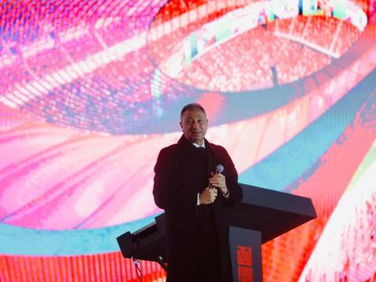 محمود الخطيب رئيس النادي الأهلي المصري خلال حفل إطلاق مشروع القرن - 14 فبراير 2025 - X/@AlAhly