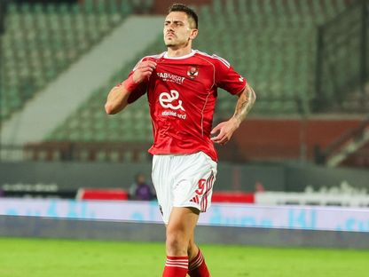 احتفال نيتس غراديشار مهاجم الأهلي بتسجيل هدف في مرمى طلائع الجيش بكأس عاصمة مصر - 15 يناير 2026 - X/@AlAhly