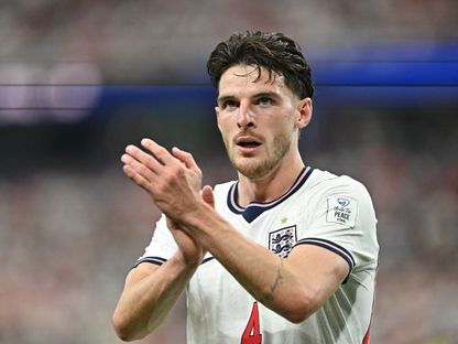 لاعب منتخب إنجلترا ديكلان رايس خلال مباراة كرواتيا في كأس العالم 2026 - 17 يونيو 2026 - Reuters