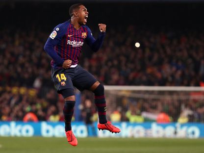 مالكوم يحتفل بتسجيله هدفاً لبرشلونة في مرمى ريال مدريد بكأس ملك إسبانيا - 6 فبراير 2019 - Reuters