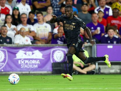 لاعب أرسنال نيكولاس بيبي خلال اللقاء الودي ضد أورلاندو سيتي- 20 يوليو 2022 - USA TODAY Sports/ REUTERS