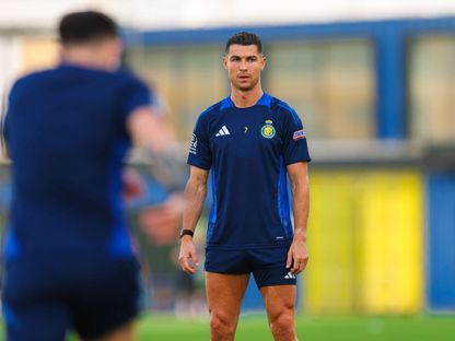 كريستيانو رونالدو خلال تدريب للنصر - 25 مايو 2025 - X/@AlNassrFC_EN