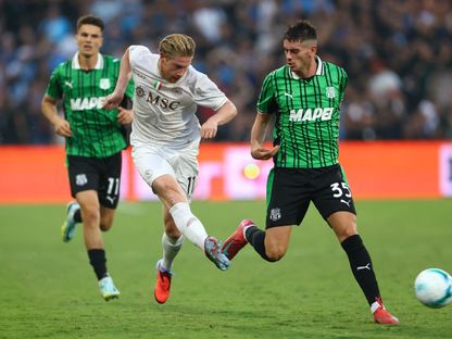 كيفن دي بروين من مباراة نابولي وساسولو بالجولة الأولى في الدوري الإيطالي - 23 أغسطس 2025 - Reuters