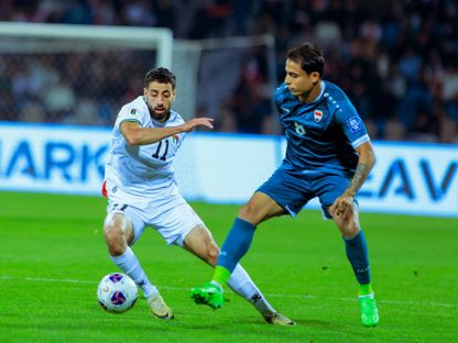 عدي الدباغ في مباراة فلسطين والعراق بتصفيات كأس العالم 2026 - 25 مارس 2025 - www.pfa.ps