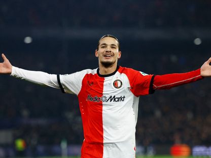 الجزائري أنيس حاج موسى من مباراة فينورد روتردام ضد سبارتا براغ بدوري أبطال أوروبا - 11 ديسمبر 2024 - Reuters