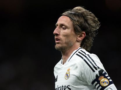 لاعب ريال مدريد لوكا مودريتش خلال مباراة ليغانيس في الدوري الإسباني - 29 مارس 2025 - Reuters