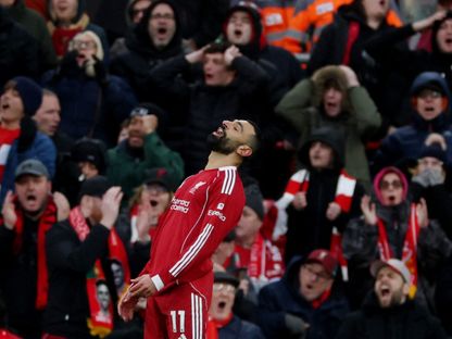 محمد صلاح خلال مباراة ليفربول وتوتنهام بالدوري الإنجليزي الممتاز - 15 مارس 2026 - Reuters