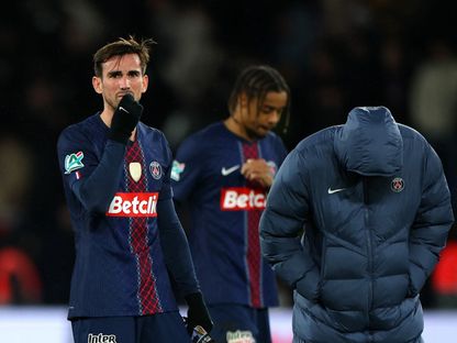 حسرة فابيان رويز وبرادلي باركولا عقب خسارة باريس سان جيرمان أمام باريس أف سي بكأس فرنسا - 12 يناير 2025 - Reuters