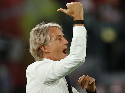 روبرتو مانشيني مدرب إيطاليا خلال الخسارة من بلجيكا بدوري الأمم الأوروبية - 25 سبتمبر 2026 - Reuters