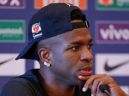 فينيسيوس خلال مؤتمر صحافي مع منتخب البرازيل - 25 مارس 2026 - cbf.com.br