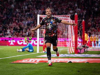 هاري كين بعد تسجيله هدفاً لبايرن ميونيخ في مرمى يونيون برلين - 18 سبتمبر 2026 - X/@FCBayern