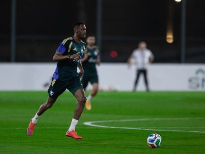 محمد كنو لاعب المنتخب السعودي في حصة تدريبية - 26 مارس 2026 - X/@SaudiNT