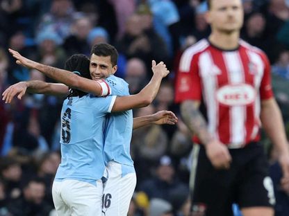 رودري يسجل لمانشستر سيتي أمام إكستر سيتي في كأس الاتحاد الإنجليزي - 10 يناير 2026 - Reuters