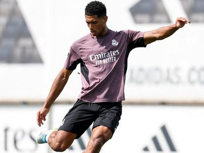 جود بيلينغهام نجم ريال مدريد في حصة تدريبية - 23 أبريل 2026 - X/@realmadridarab