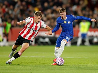 كولر بالمر ويهور يارموليوك في مباراة تشيلسي وبرينتفورد بالدوري الإنجليزي الممتاز - 13 سبتمبر 2025 - Reuters