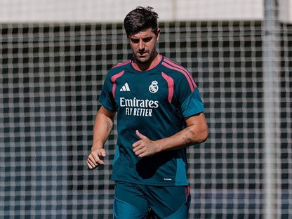 تيبو كورتوا خلال تدريبات ريال مدريد - 7 أغسطس 2026 - X/realmadrid