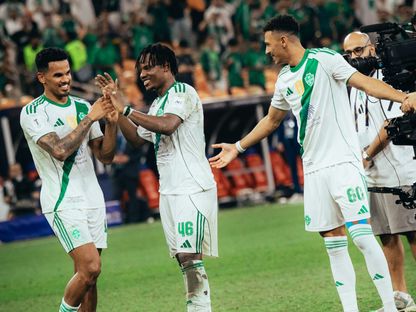 احتفال لاعبي الأهلي بالتأهل لنهائي دوري أبطال أسيا للنخبة على حساب فيسيل كوبي - 20 أبريل 2026 - X/@ALAHLI_FC