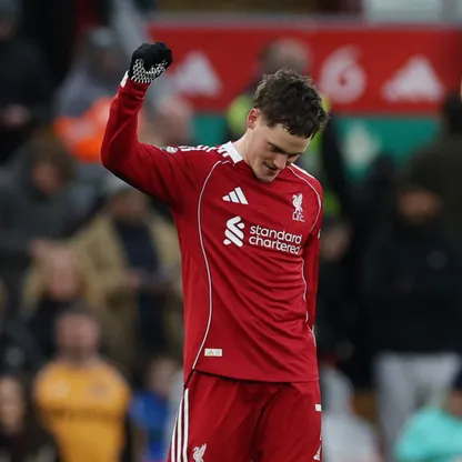 فلوريان فيرتز لاعب ليفربول يحتفل بهدفه أمام ولفرهامبتون في الدوري الإنجليزي الممتاز - 27 ديسمبر 2025