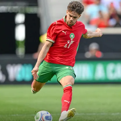 عبد الصمد الزلزولي جناح المغرب خلال لقاء النرويج الودي - 8 يونيو 2026