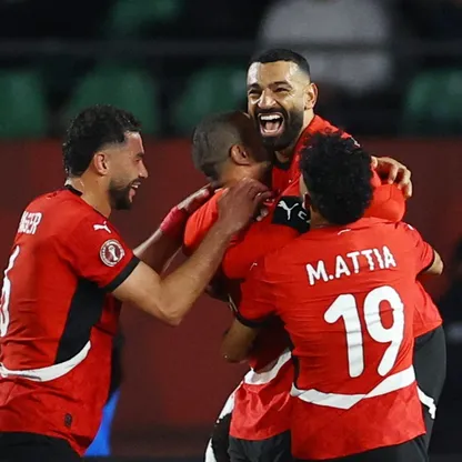 محمد صلاح يحتفل بهدفه مع مصر أمام كوت ديفوار في ربع نهائي كأس أمم إفريقيا - 10 يناير 2026