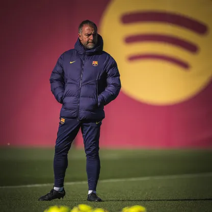 هانزي فليك خلال تدريب لبرشلونة - 5 ديسمبر 2025