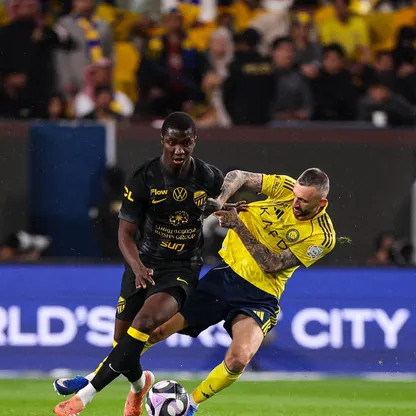 محمدو دومبيا ومارسيلو بروزوفيتش من مباراة النصر والاتحاد بالدوري السعودي - 6 فبراير 2026