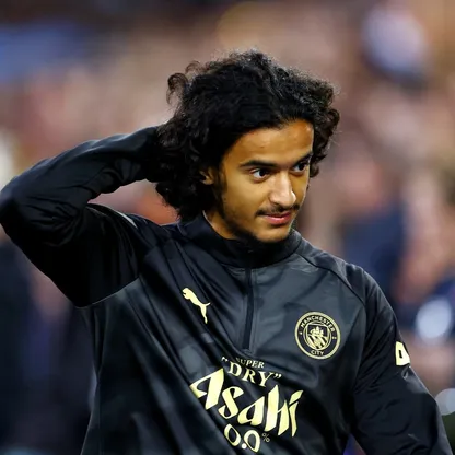 المغربي أيوب بوعدي قبل المواجهة بين ناديه مانشستر سيتي وكريستال بالاس في الدوري الإنجليزي الممتاز - 28 أغسطس 2026