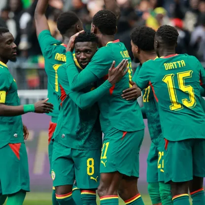 احتفال لاعبي السنغال بهدف نيكولاس جاكسون في المباراة الودية أمام بيرو - 28 مارس 2026