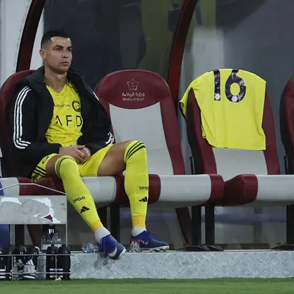 كريستيانو رونالدو بعد استبداله خلال مباراة بين النصر والنجمة – 25 فبراير 2026