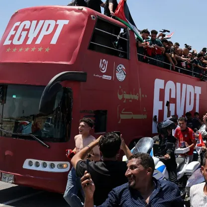 حافلة منتخب مصر بعد عودة بعثة الفريق من كأس العالم في الولايات المتحدة الأميركية والمكسيك وكندا - 10 يوليو 2026