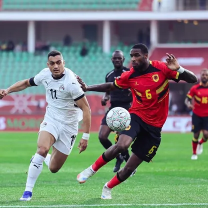 مصطفى محمد وكيالوندا غاسبار من مباراة مصر وأنغولا بكأس أمم إفريقيا - 29 ديسمبر 2025