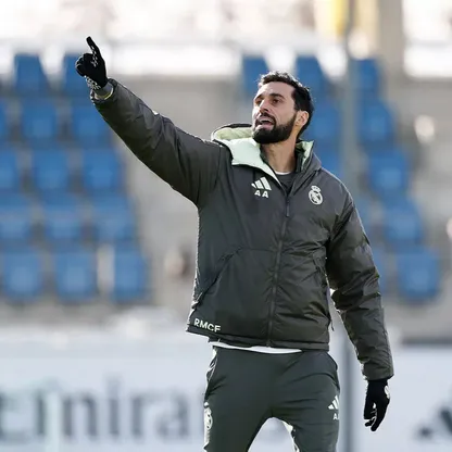 ألفارو أربيلوا خلال تدريب لريال مدريد - 22 يناير 2026
