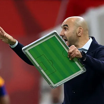 وليد الركراكي مدرب المنتخب المغربي خلال مواجهة الكاميرون في ربع نهائي كأس أمم إفريقيا 2025 - 10 يناير 2026