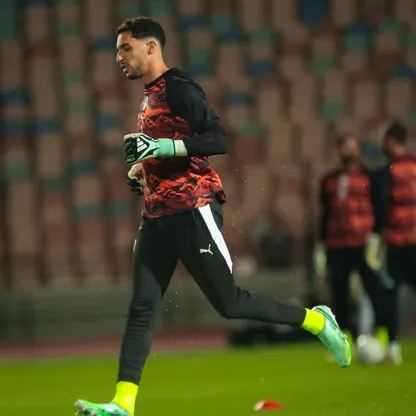 مصطفى شوبير حارس مصر قبل لقاء جنوب إفريقيا الودي - 4 أكتوبر 2026